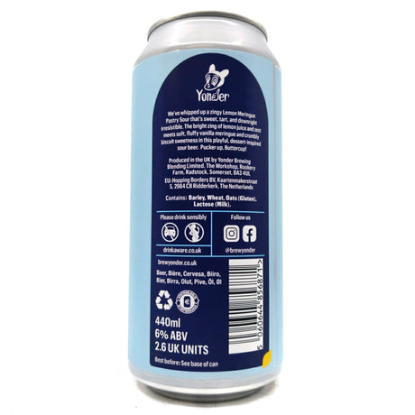 Yonder Lemon Meringue Pastry Sour 6% (440ml can)-Hop Burns & Black