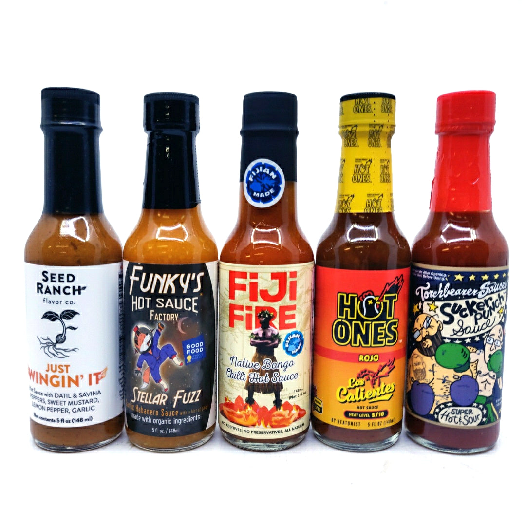 Hot Ones Mini Mix pack (5 sauces)-Hop Burns & Black