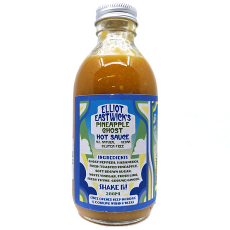 Elliot Eastwick's Pineapple Ghost Hot Sauce (200ml)-Hop Burns & Black