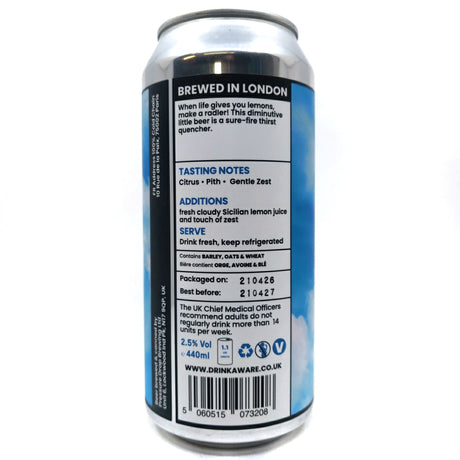 Pressure Drop Little Squeeze Lemon Radler 2.5% (440ml can)-Hop Burns & Black