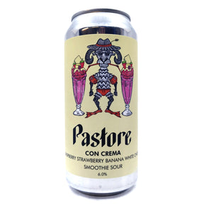 Pastore Con Crema Raspberry Strawberry Banana White Chocolate Smoothie Sour 6% (440ml can)-Hop Burns & Black