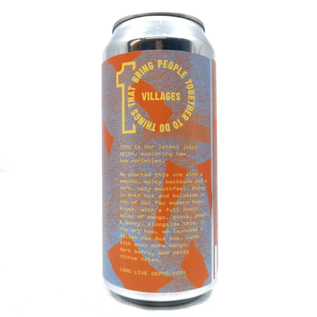 Villages Typo New England IPA 6.3% (440ml can)-Hop Burns & Black