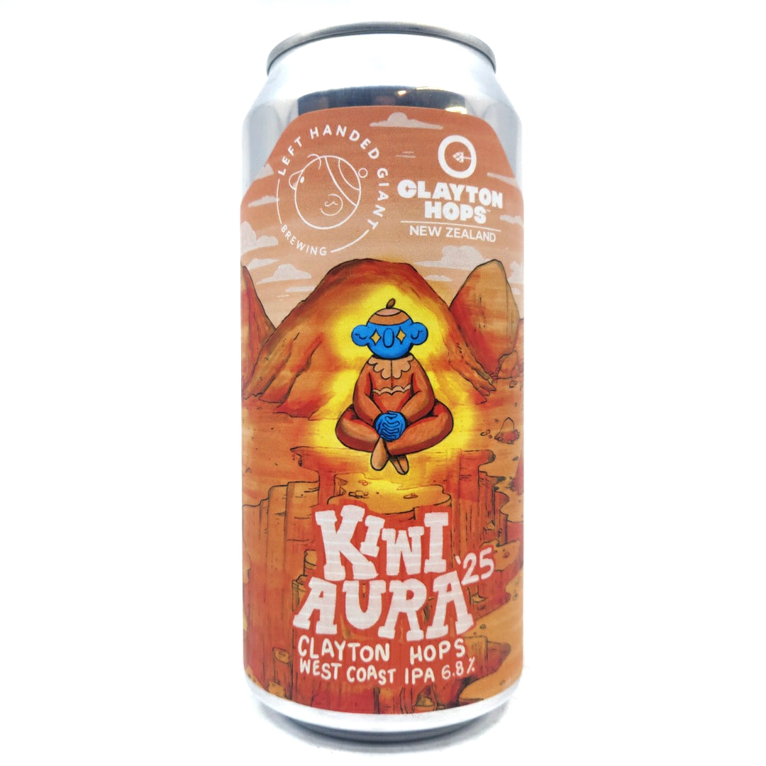 Left Handed Giant Kiwi Aura Clayton Hops West Coast IPA 6.8% (440ml can)-Hop Burns & Black