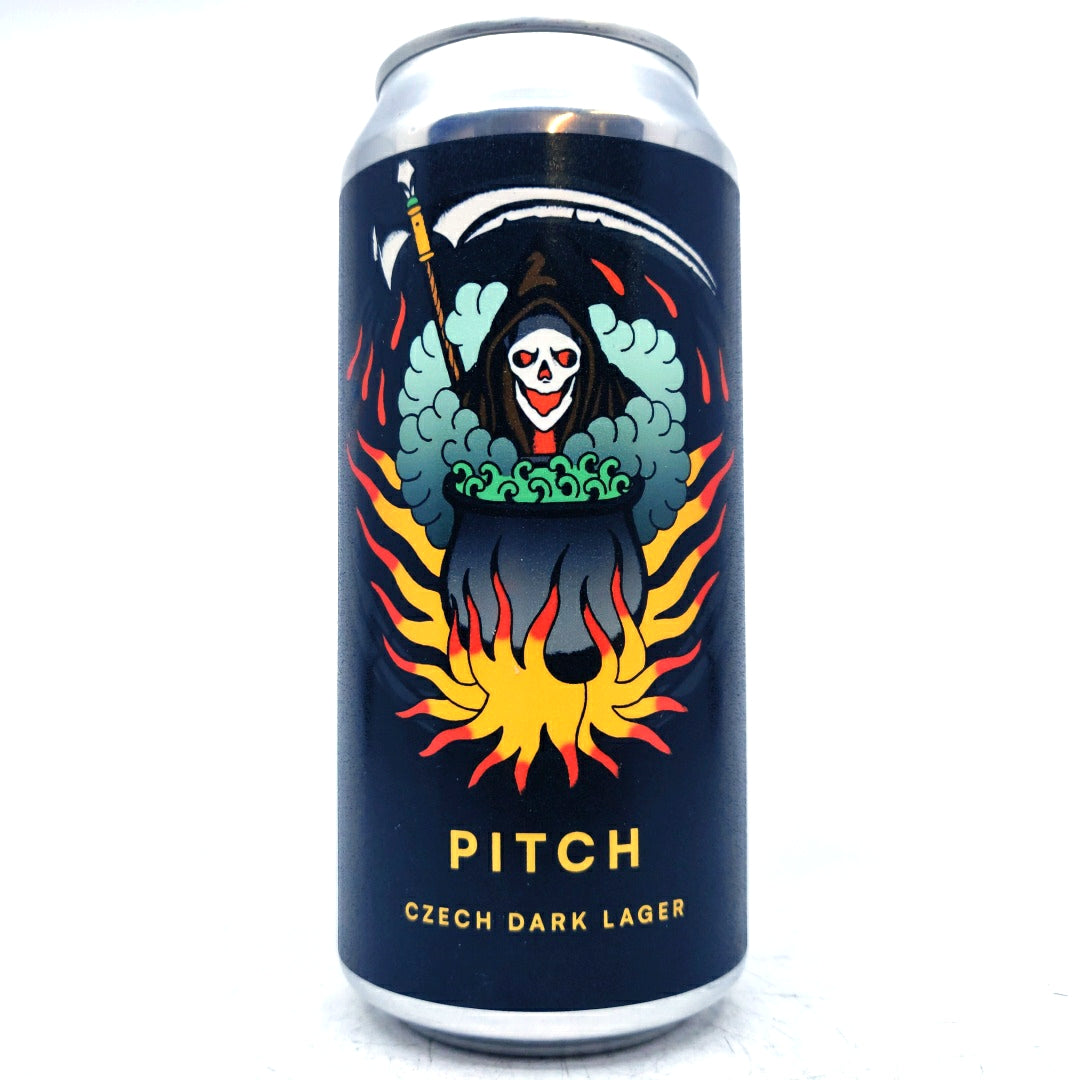 Otherworld Pitch Czech Dark Lager 4.9% (440ml can)-Hop Burns & Black