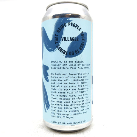 Villages Buckaroo Double Rodeo IPA 6% (440ml can)-Hop Burns & Black