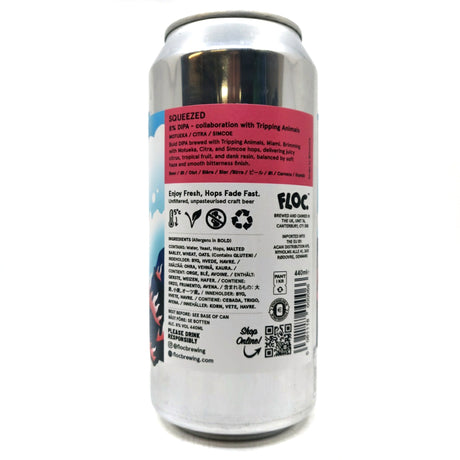 Floc Brewing x Tripping Animals Squeezed Double IPA 8% (440ml can)-Hop Burns & Black
