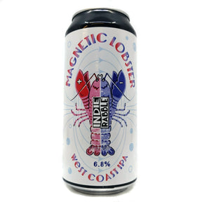 Indie Rabble Magnetic Lobster IPA 6.8% (440ml can)-Hop Burns & Black