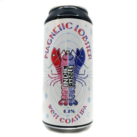 Indie Rabble Magnetic Lobster IPA 6.8% (440ml can)-Hop Burns & Black