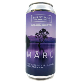 Burnt Mill Maru Alcohol Free NZ Extra Pale Ale 0.5% (440ml can)-Hop Burns & Black