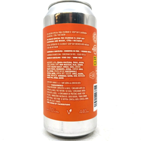 Garage Beer Co Soup Nectaron IPA 7% (440ml can)-Hop Burns & Black