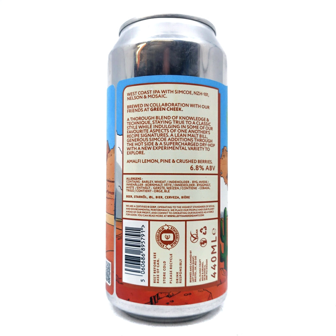 Left Handed Giant x Green Cheek Floating Signals West Coast IPA 6.8% (440ml can)-Hop Burns & Black