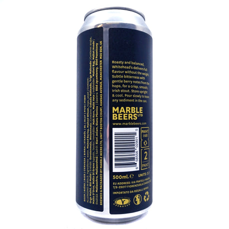Marble Whitehead's Dry Irish Stout 4.2% (500ml can)-Hop Burns & Black