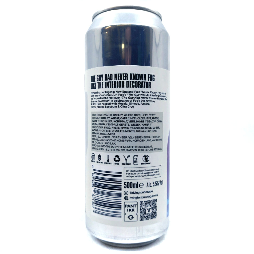 Rivington The Guy Had Never Known Fog Like The Interior Decorator DDH Pale Ale 5.5% (500ml can)-Hop Burns & Black