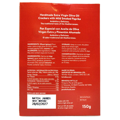 Perello Paprika Olive Oil Reganas Crackers (150g)