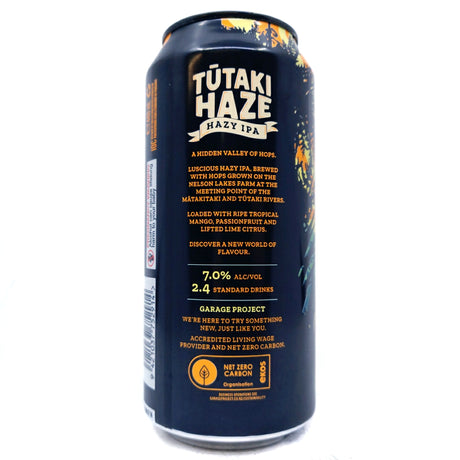 Garage Project Tutaki Haze Hazy IPA 7% (440ml can)-Hop Burns & Black