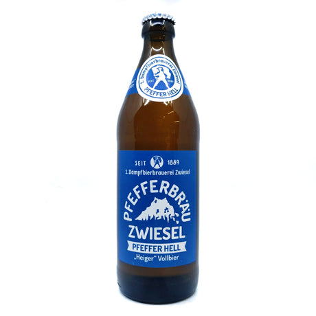 Dampfbierbrauerei Zwiesl Pfeffer Hell Lager 4.9% (500ml)-Hop Burns & Black