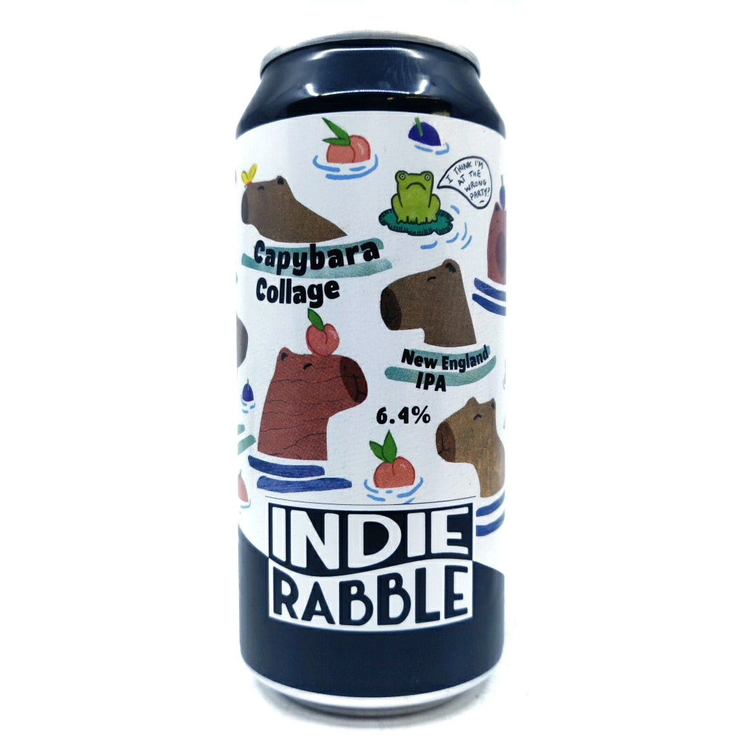 Indie Rabble Capybara Collage New England IPA 6.4% (440ml can)-Hop Burns & Black