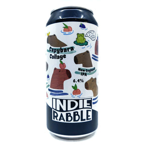Indie Rabble Capybara Collage New England IPA 6.4% (440ml can)-Hop Burns & Black