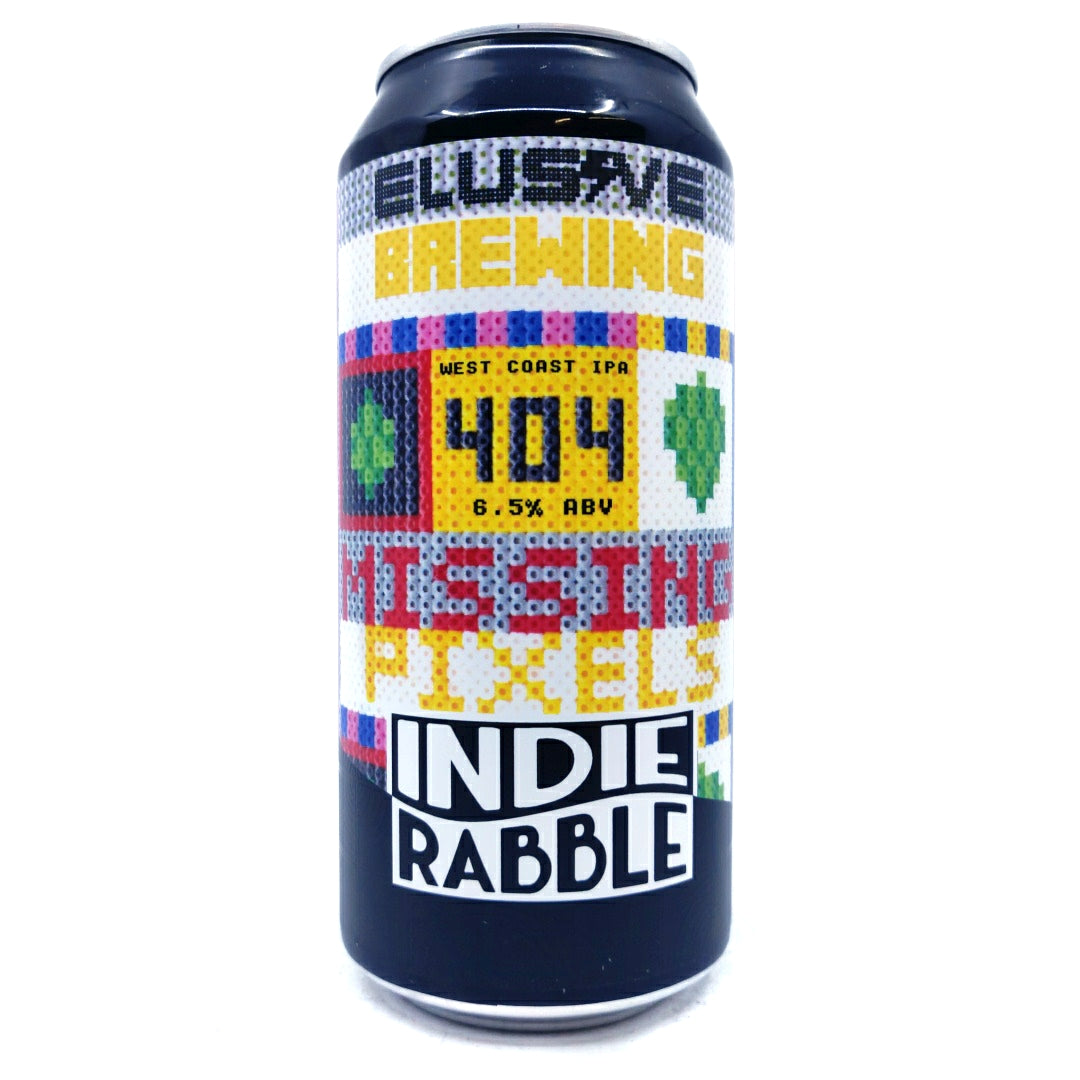 Indie Rabble x Elusive Missing Pixels West Coast IPA 6.5% (440ml can)-Hop Burns & Black