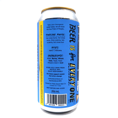 Pretty Decent Flutes DDH Pale Ale 5% (440ml can)-Hop Burns & Black