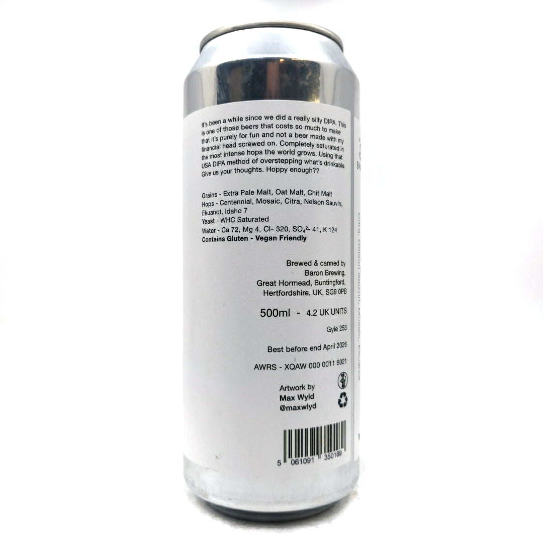 Baron Brewing Don't Take Me Alive Double IPA 8.4% (500ml can)-Hop Burns & Black