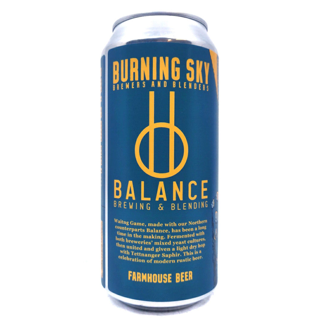 Burning Sky x Balance Waiting Game Rustic Beer 5% (440ml can)-Hop Burns & Black