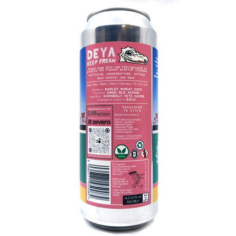 DEYA Saturated in Citra Double IPA 8% (500ml can)-Hop Burns & Black