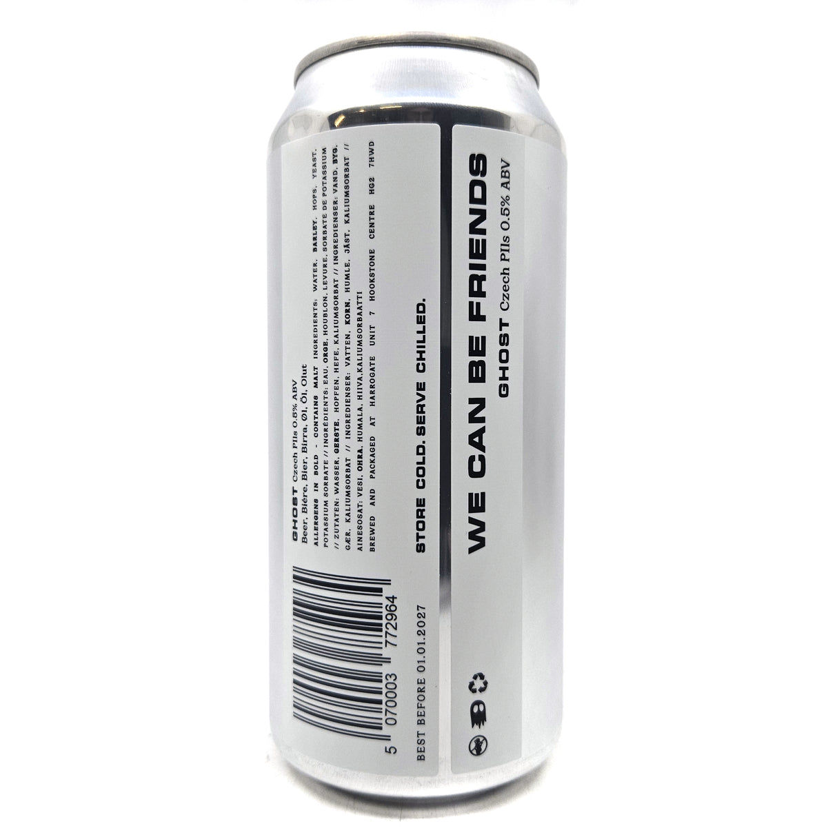 We Can Be Friends Ghost Lager 0.5% (440ml can)-Hop Burns & Black