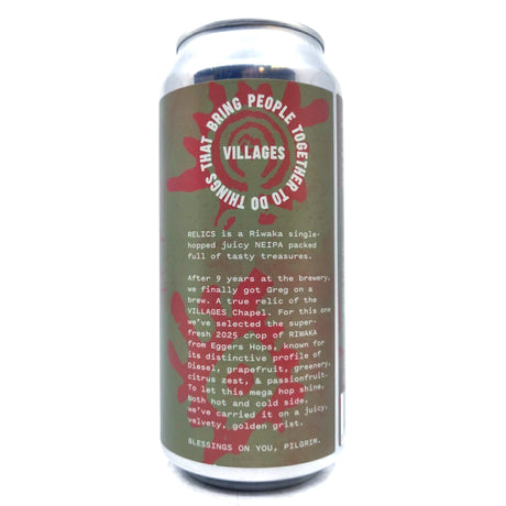 Villages Relics Riwaka New England IPA 6.3% (440ml can)-Hop Burns & Black