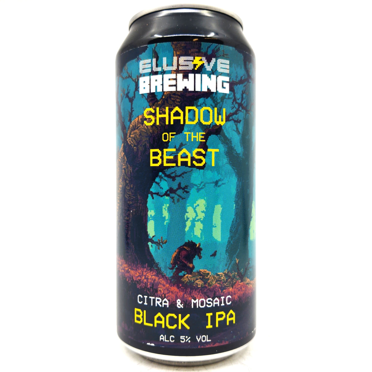 Elusive Brewing Shadow of the Beast Black IPA 5% (440ml can)-Hop Burns & Black