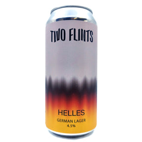 Two Flints Helles 4.5% (440ml can)-Hop Burns & Black