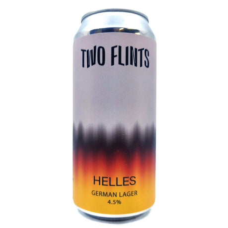 Two Flints Helles 4.5% (440ml can)-Hop Burns & Black