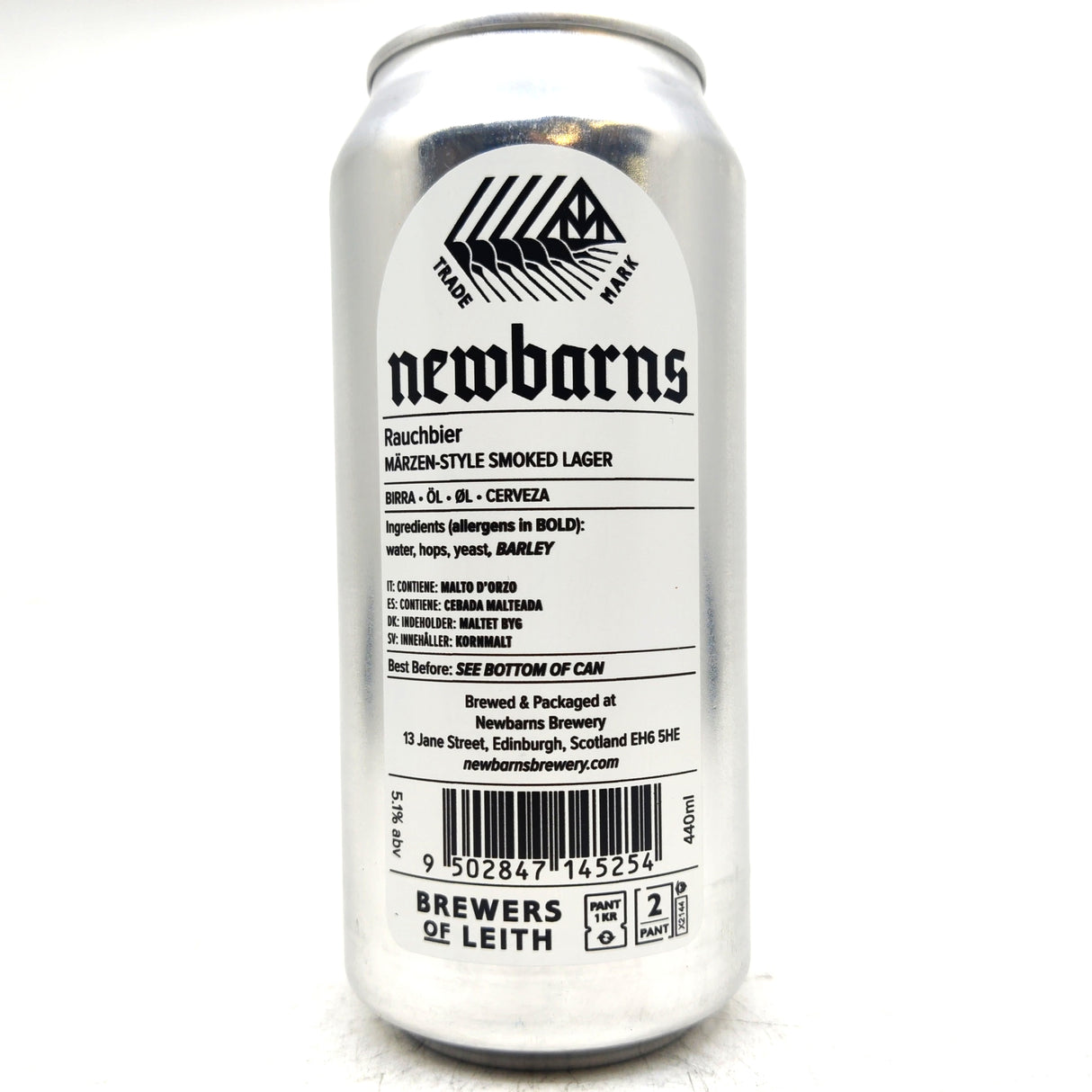 Newbarns Rauchbier 5.1% (440ml can)-Hop Burns & Black
