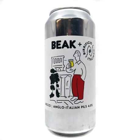 Beak x Birrificio Italiano Becco Anglo Italian Pils 4.8% (440ml can)-Hop Burns & Black