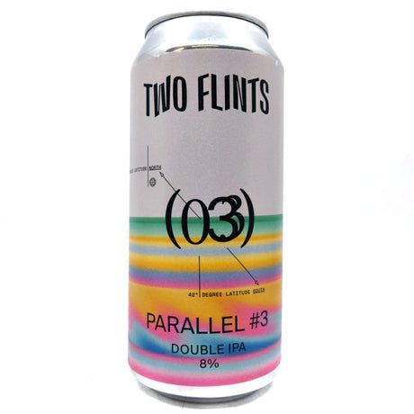 Two Flints Parallel #3 Citra, Mosaic, Nelson, Nectaron Double IPA 8% (440ml can)-Hop Burns & Black