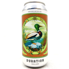 Duration Mallard New England IPA 6% (440ml can)-Hop Burns & Black
