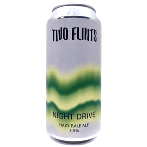 Two Flints Night Drive Hazy Pale Ale 5.5% (440ml can)-Hop Burns & Black