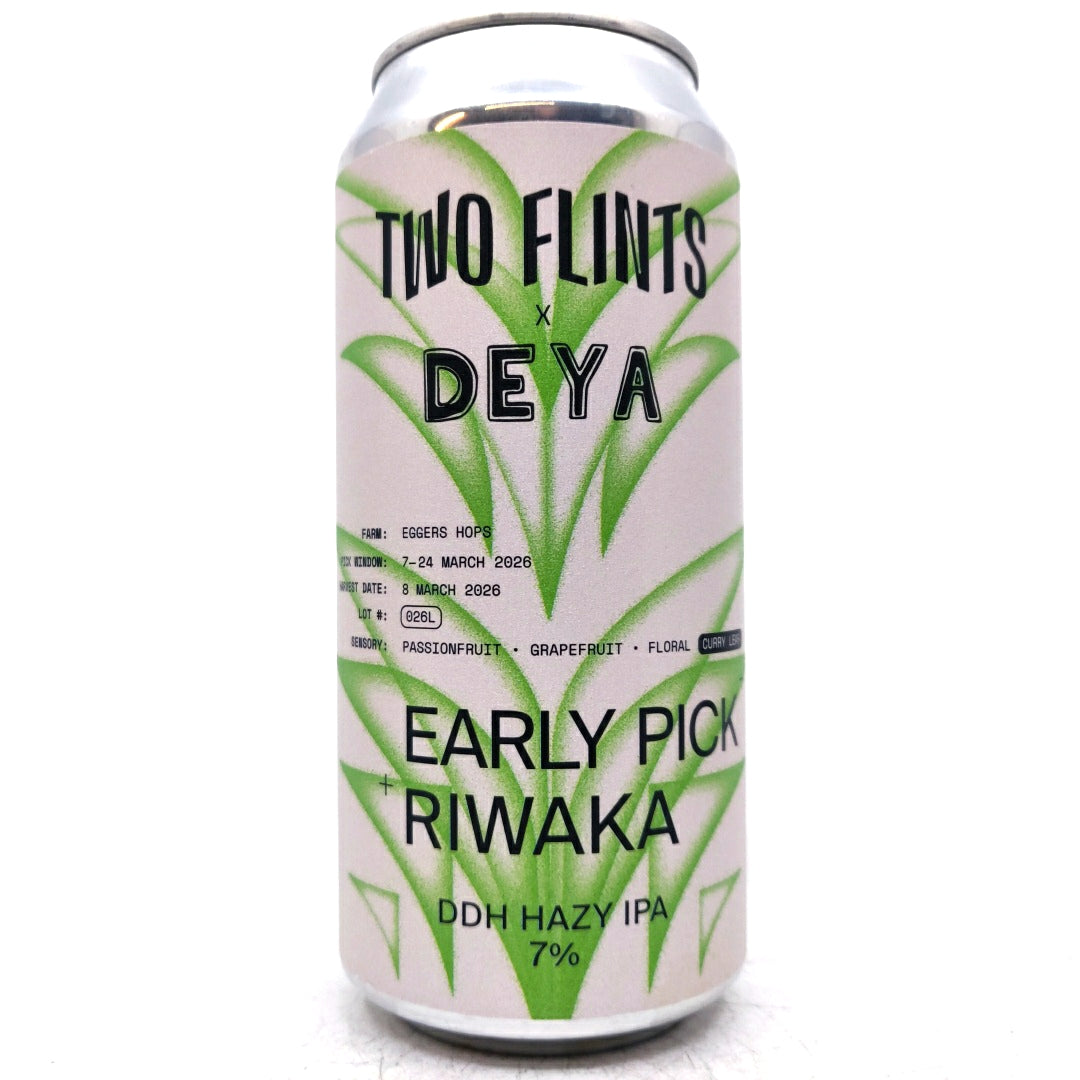 Two Flints x DEYA Early Pick Riwaka DDH Hazy IPA 7% (440ml can)