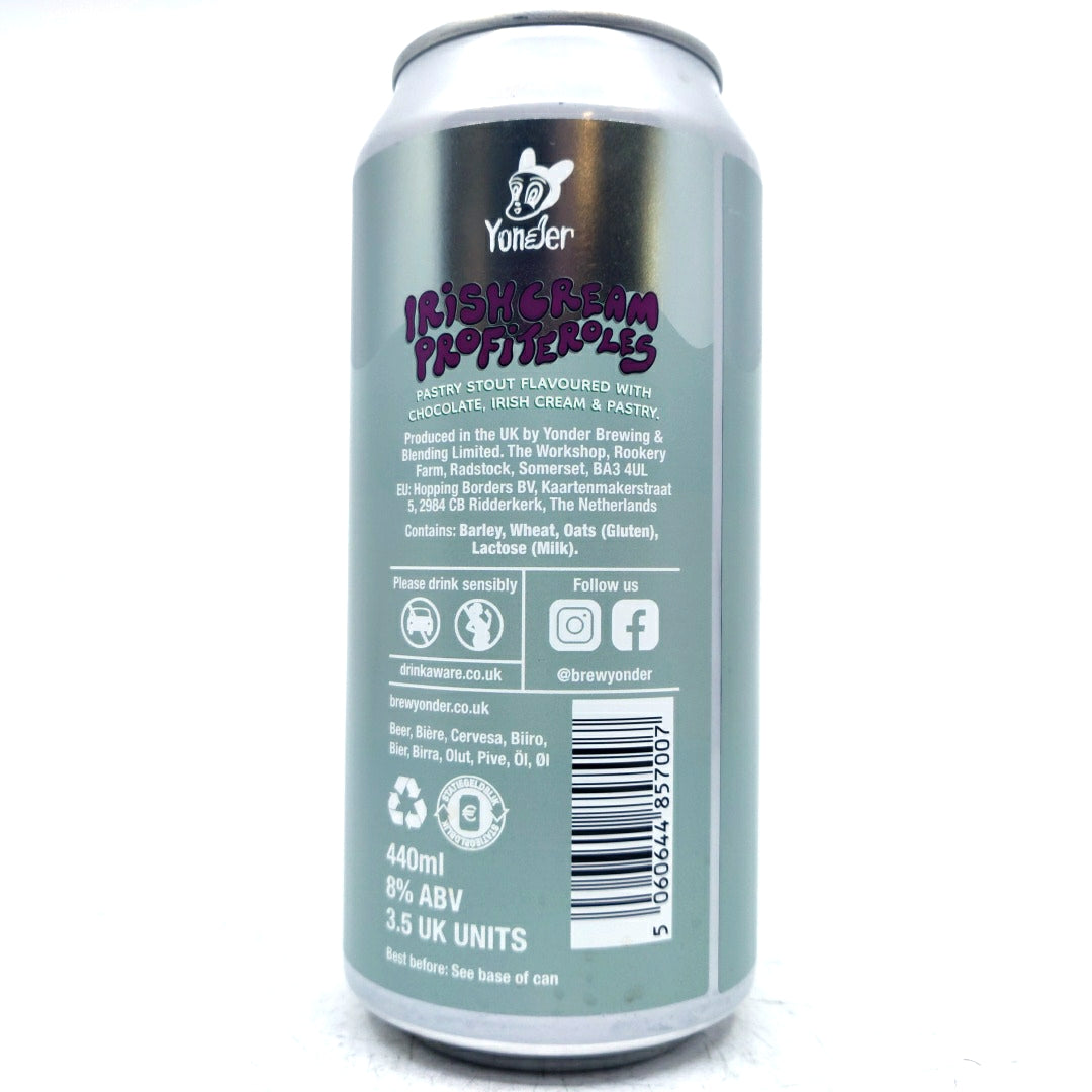 Yonder Irish Cream Profiteroles Imperial Pastry Stout 8% (440ml can)-Hop Burns & Black