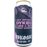 Queer Brewing Dykonic Hazy IPA 6% (440ml can)-Hop Burns & Black