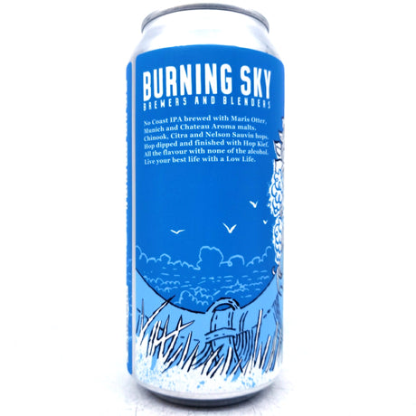 Burning Sky Low Life Alcohol Free IPA 0.5% (440ml can)-Hop Burns & Black