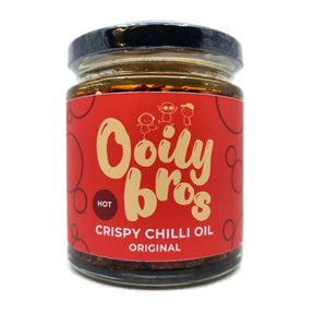 Ooily Bros Original Hot Crispy Chilli Oil (240g)-Hop Burns & Black