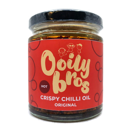 Ooily Bros Original Hot Crispy Chilli Oil (240g)-Hop Burns & Black