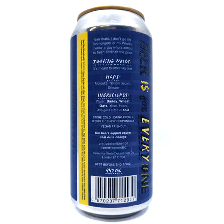 Pretty Decent Backstreet Whelk Habit Pale Ale 5% (440ml can)-Hop Burns & Black