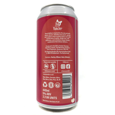 Yonder Peach Melba Fruit Sour 5% (440ml can)-Hop Burns & Black