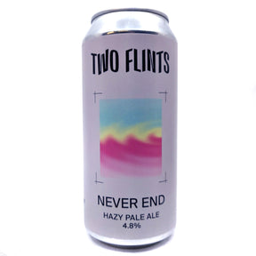 Two Flints Never End Hazy Pale Ale 4.8% (440ml can)-Hop Burns & Black