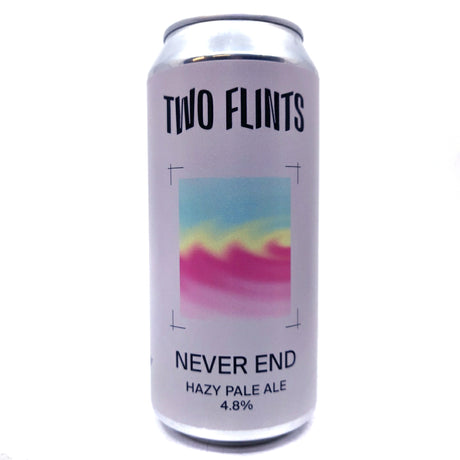 Two Flints Never End Hazy Pale Ale 4.8% (440ml can)-Hop Burns & Black