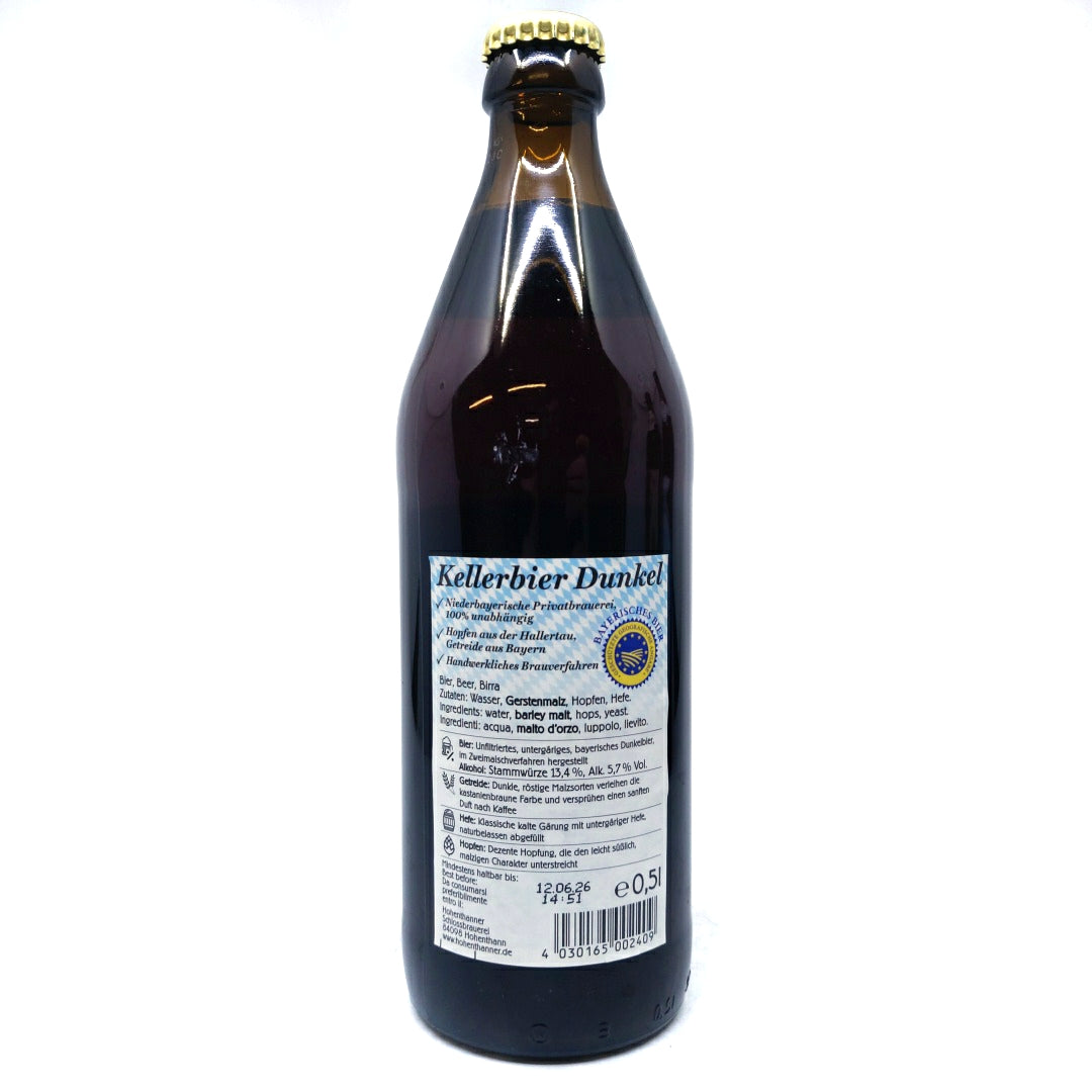 Hohenthanner Kellerbier Dunkel 5.7% (500ml)-Hop Burns & Black