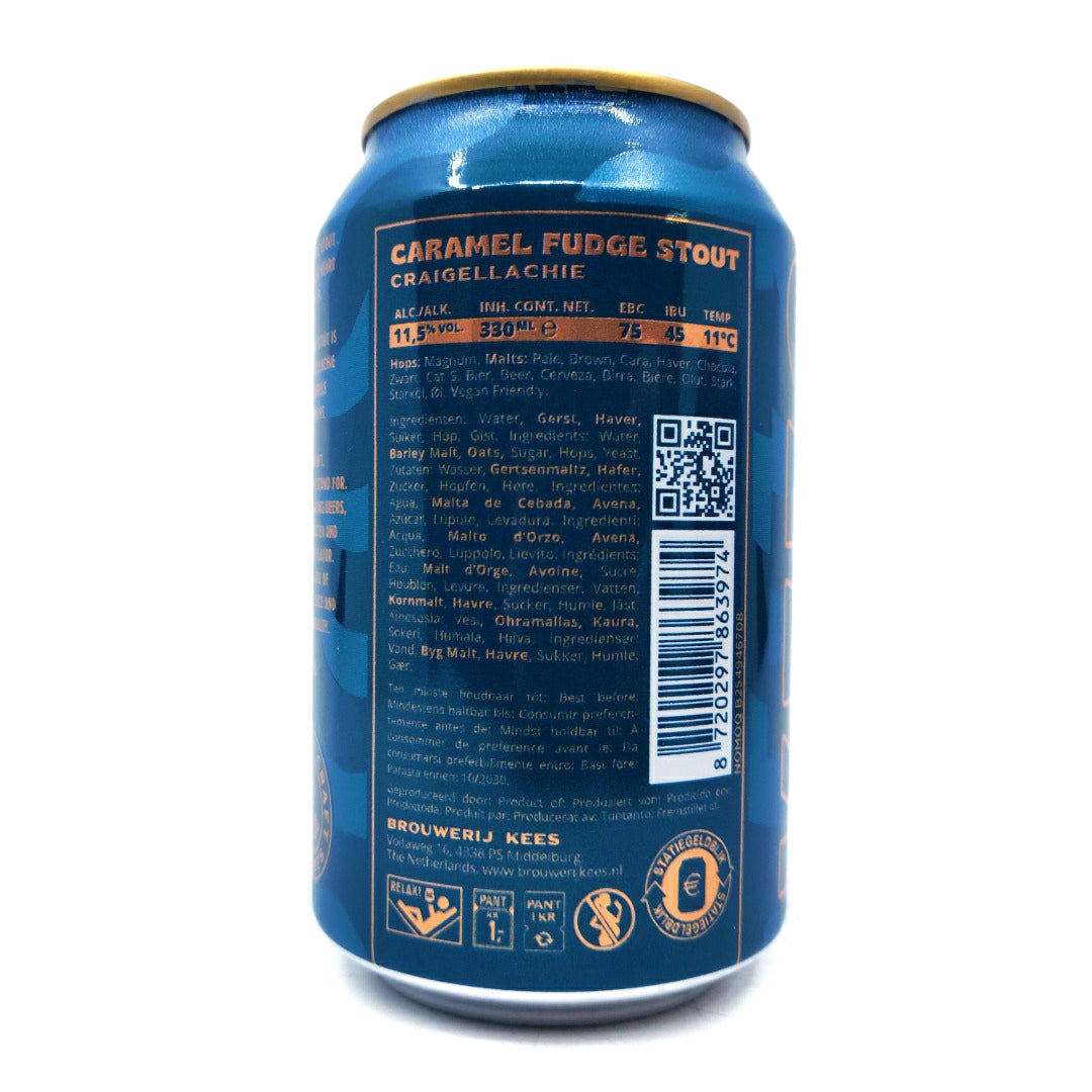 Kees Caramel Fudge Stout Aged In Craigellachie Barrels 11.5% (330ml can)-Hop Burns & Black