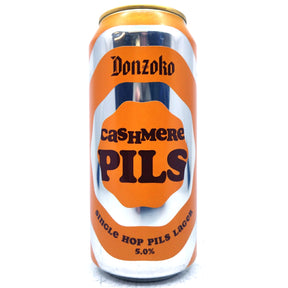 Donzoko Cashmere Pils Lager 5% (500ml can)-Hop Burns & Black